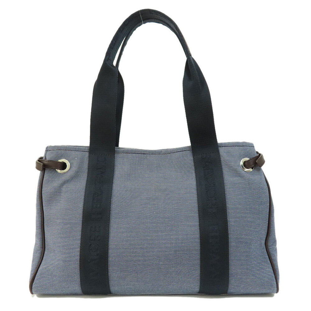 Salvatore Ferragamo handbag striped canvas Black